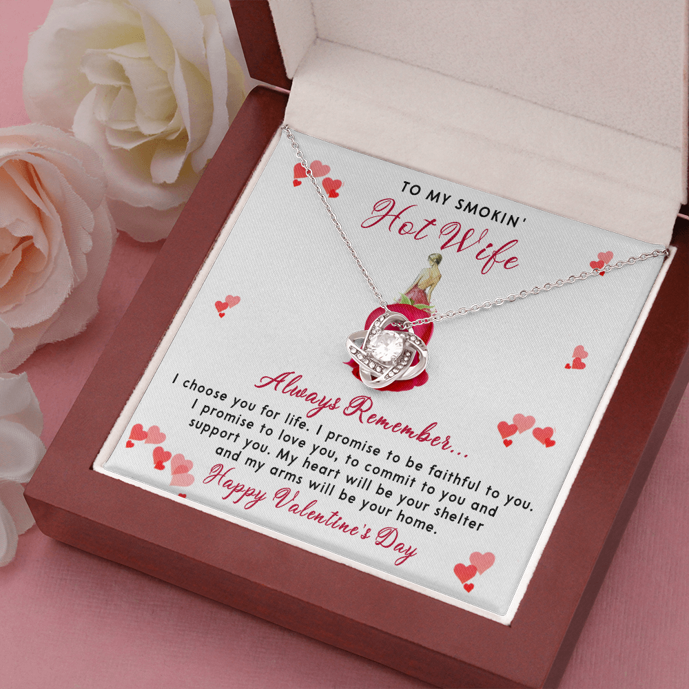 198A - To my Smokin' Hot Wife Necklace, I Love You Valentine's Day Gift from Husband
