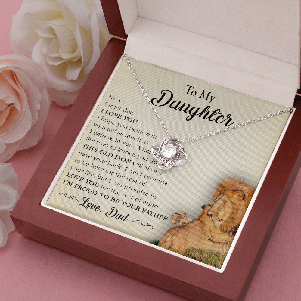 17A Necklace To My Lion Daughter, Necklace Gift for Daughter/Her, Gift From Lion Dad