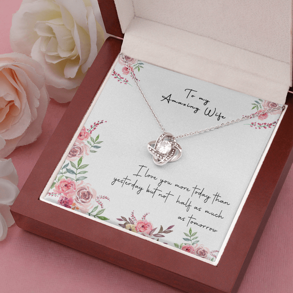 166A Necklace Gift To My Amazing Wife, Valentine Gift for Her, I LOVE YOU Forever