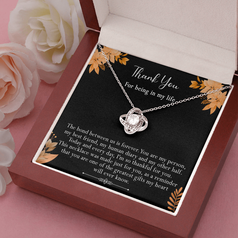 416A Thank you gift, Best friend gift Necklace, Thank you for being in my life