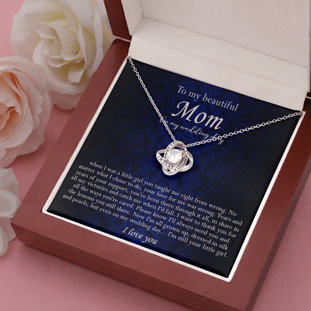 138A Necklace To My Beautiful Mom On My Wedding Day, I Love You Always Necklace Gift
