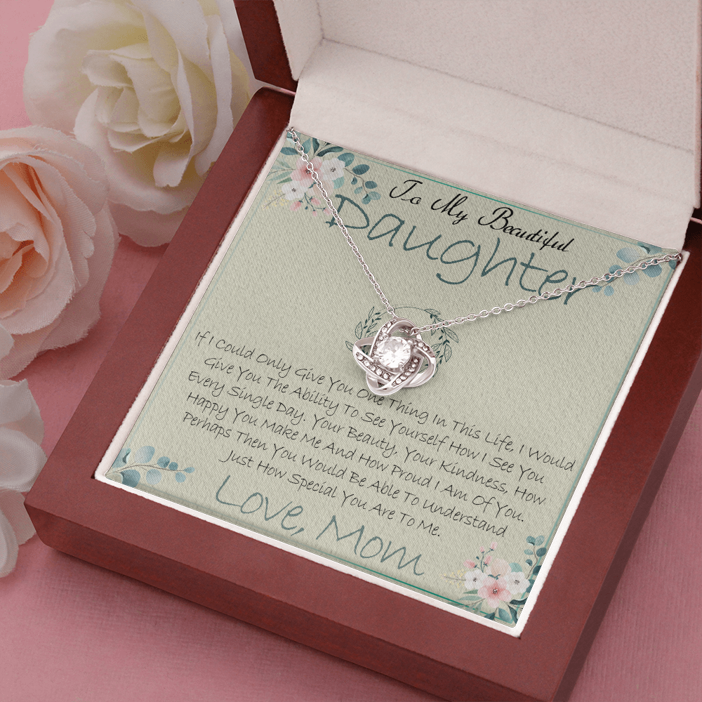 40A Daughter Necklace, To My Beautiful Daughter Necklace Gifts From Mom, Birthday