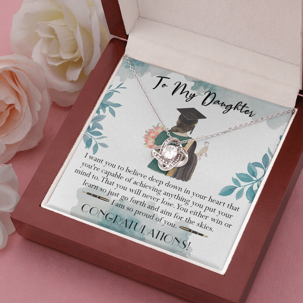 405A To My Daughter Necklace, Congratulations Gift 2022, Graduation Necklace Daughter