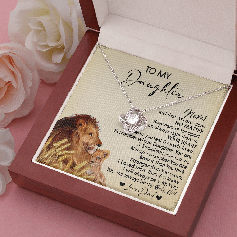 121A Necklace To My Daughter Gift From Lion Dad, You Are My Baby Girl, Birthday Gift