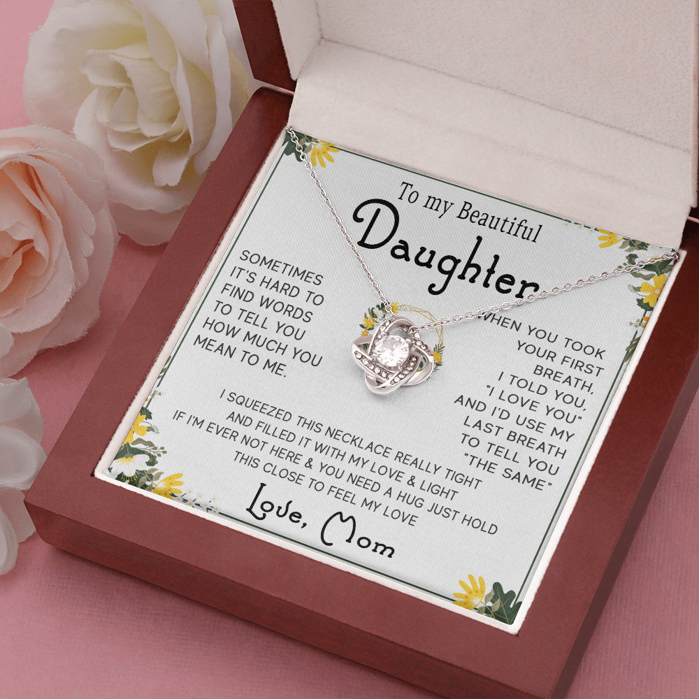 46A To My Beautiful Daughter Necklace, Gift For Daughter From Mom, Gift Birthday