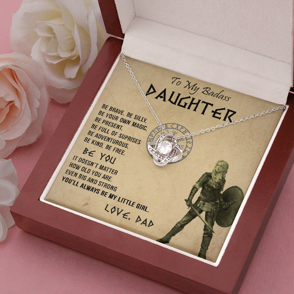 20A Viking Necklace Gift for Badass Daughter, Necklace Gift for Her From Viking Dad