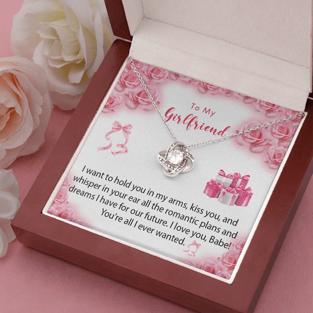256A Necklace To My Girlfriend, Gift for Her From Boyfriend, Love Rose Gift for Girl