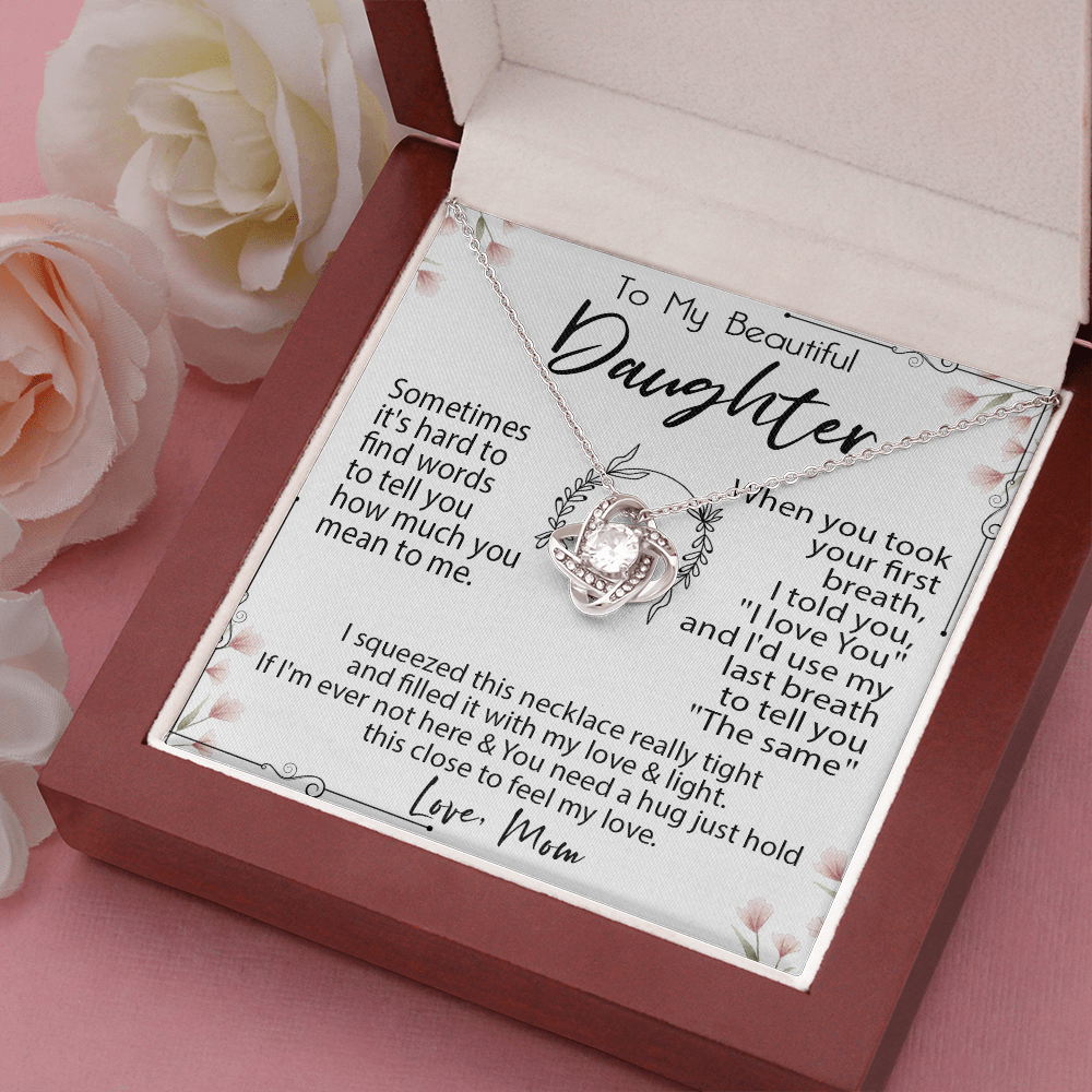 19A Necklace To My Beautiful Daughter, Necklace Gift for Daughter/Her From Mom