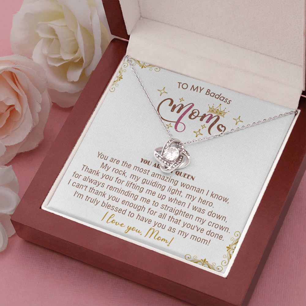 414A To My Badass Mom Necklace, You Are My Queen, I love You, Gift Necklace For Mom