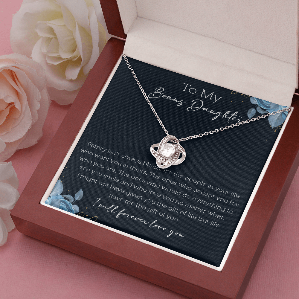 21A Cute Necklace To My Bonus Daughter, Necklace Gift for Her, Daughter From Mom Dad