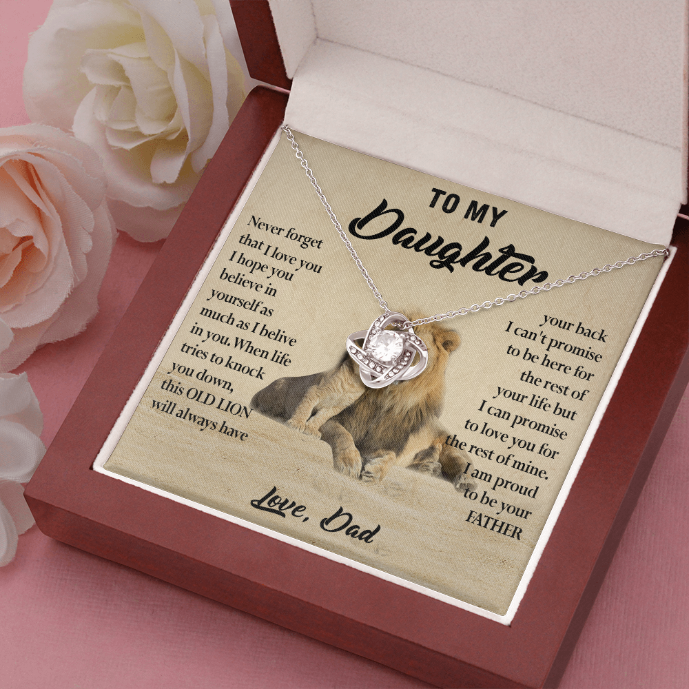 124A Necklace To My Daughter, Lion Daughter Birthday Gift from Lion Dad Necklace