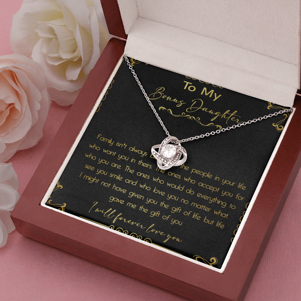 44A To My Bonus Daughter Necklace, Daughter Necklace, Gift Birthday, I Love You