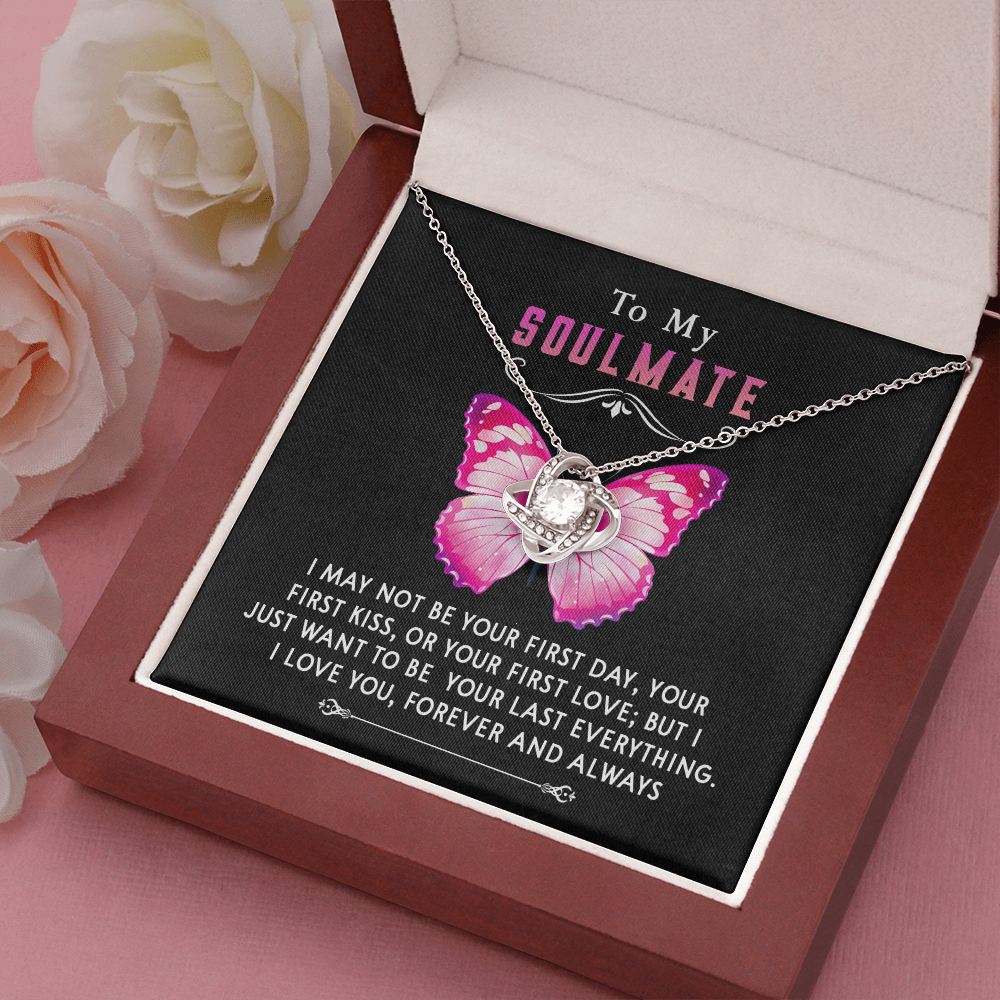 177A Necklace To My Soulmate, Butterfly Women Necklace, I LOVE YOU Forever & Always