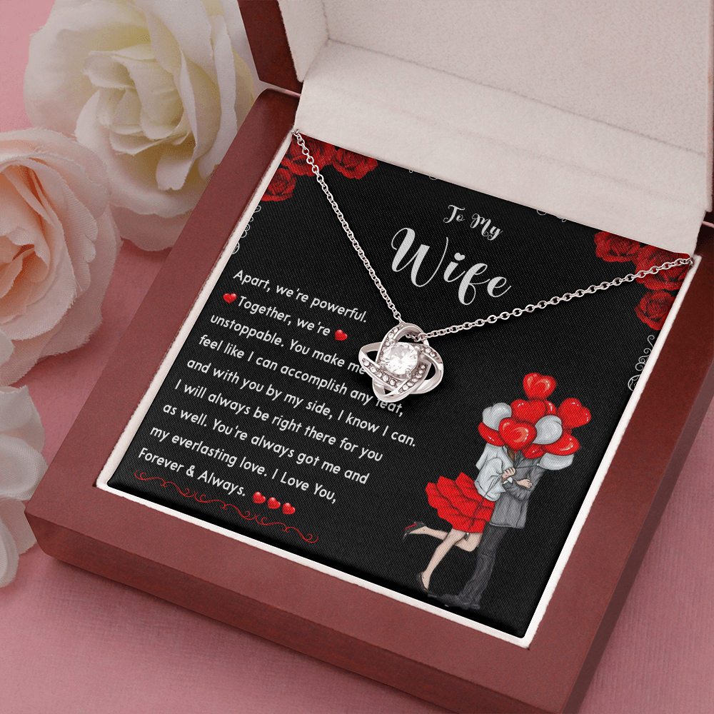258A To My Wife Necklace, Couple In Love Necklace Gift for Her, I LOVE YOU Forever
