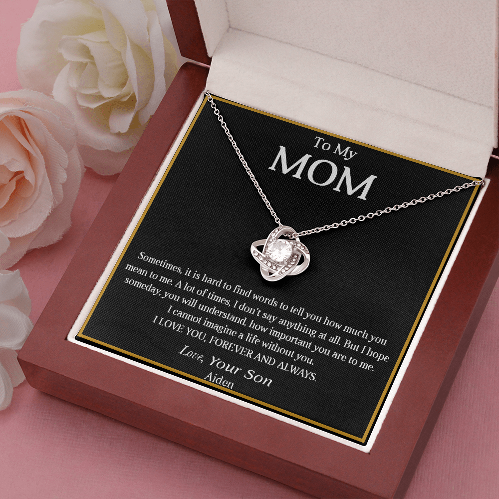 aiden Necklace for Mom, Mama, Mother - Happy Mother's Day - From Son
