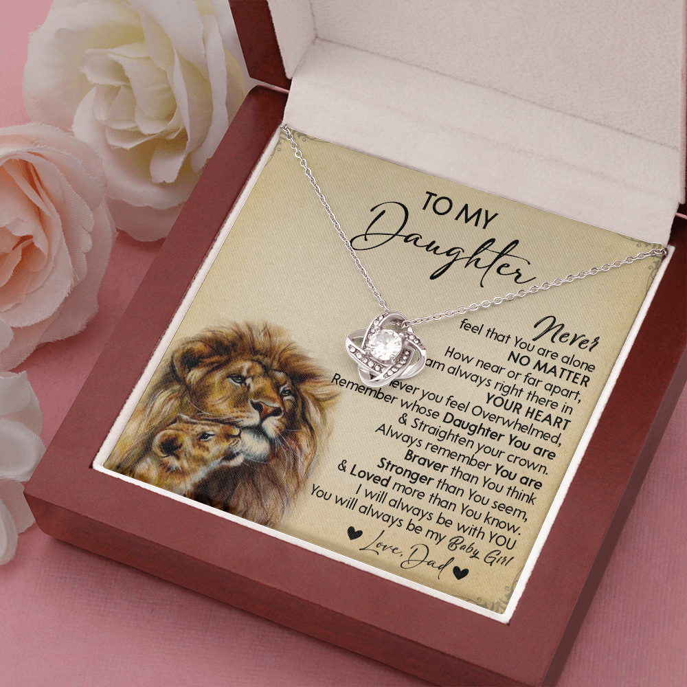 128A Necklace To My Daughter, Gift for Daughter, Birthday Gift, Lion Dad Necklace