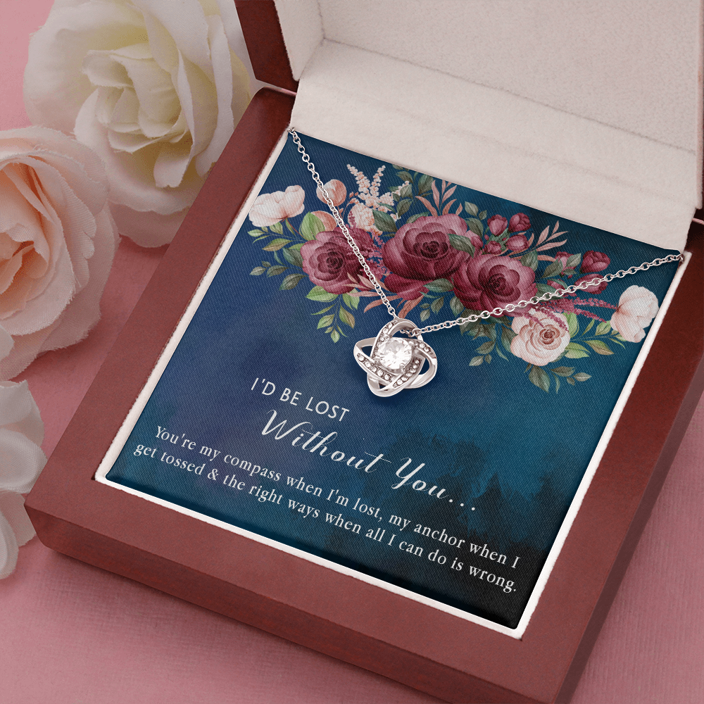 174A Necklace Gift for Girlfriend Wife, I'd Be Lost Without You Valentines Day Gifts