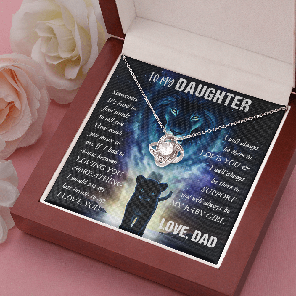 14A To my Lion Daughter Necklace, Lion Dad Gift for Daughter, My Baby Girl Necklace