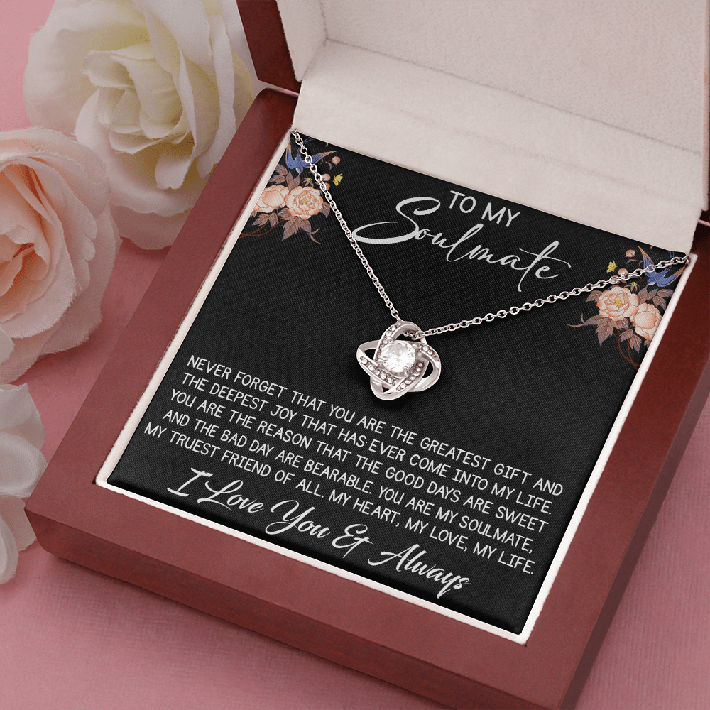 261 To My Soulmate Love Knot Necklace Engagement Jewelry for Future Wife