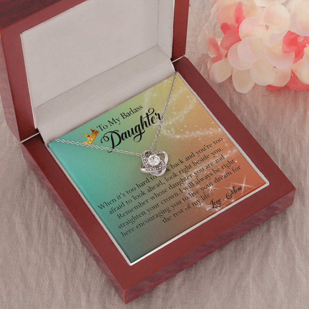 156A To My Badass Daughter Necklace, Gift for Her, Women, Birthday Gift from Mom