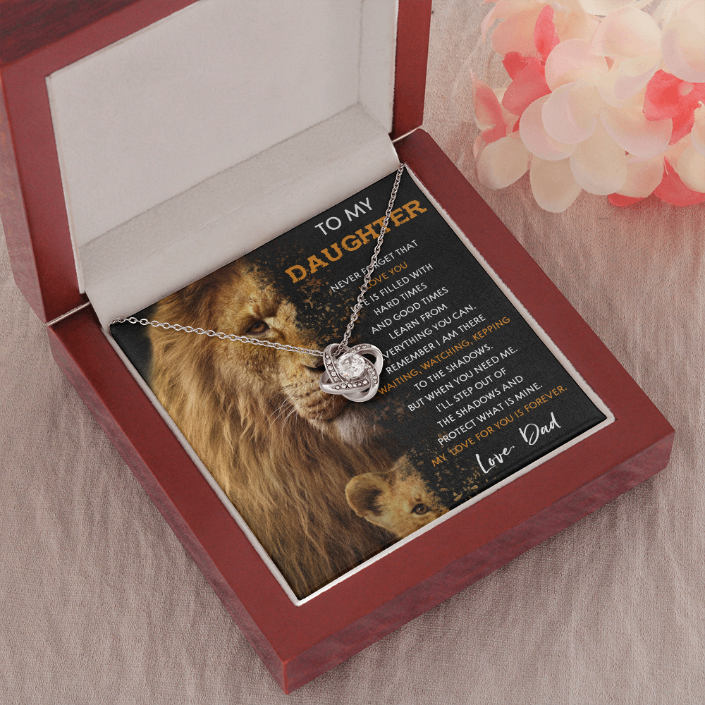 N377A To My Daughter Necklace, Gift For Daughter From Dad, Daughter And Father Lion