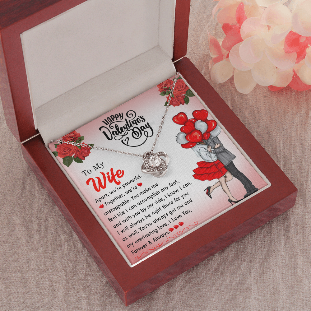 195A - Happy Valentine's Day Gift, Necklace To my Wife, I Love You Forever & Always