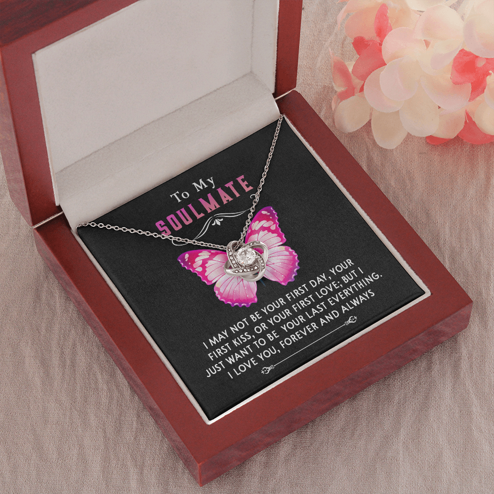177A Necklace To My Soulmate, Butterfly Women Necklace, I LOVE YOU Forever & Always