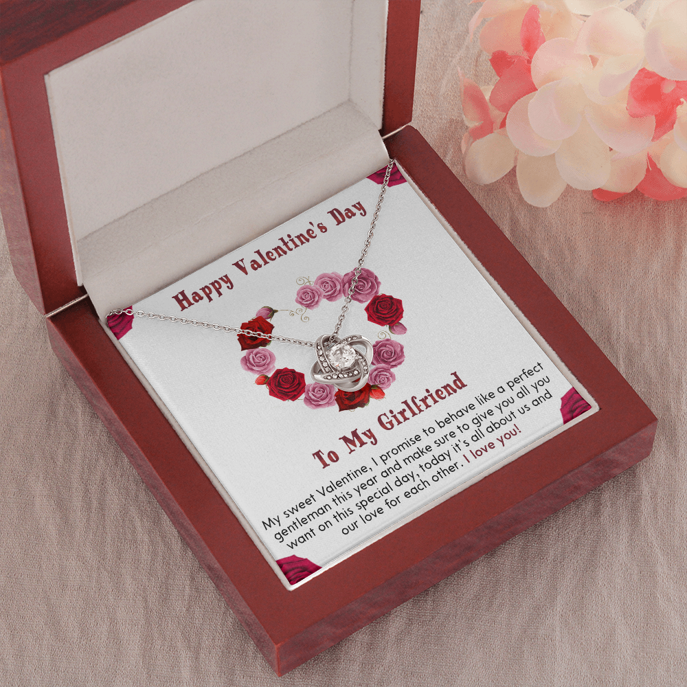 210A - Necklace To my Girlfriend, I LOVE YOU Necklace, Happy Valentine's Day Gift