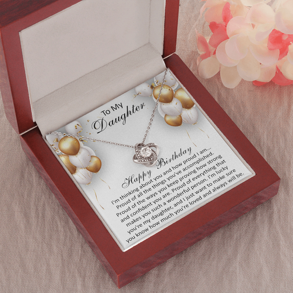 407A To My Daughter Necklace, Happy Birthday Gift, Necklace Gift For Daughter