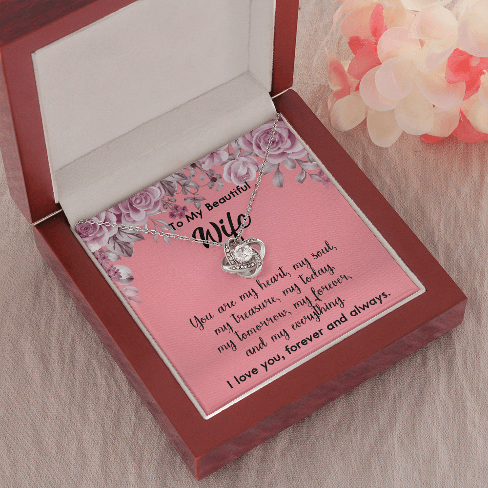 160A To My Beautiful Wife Necklace, Gift for Her, Valentine's Day Necklace Gift