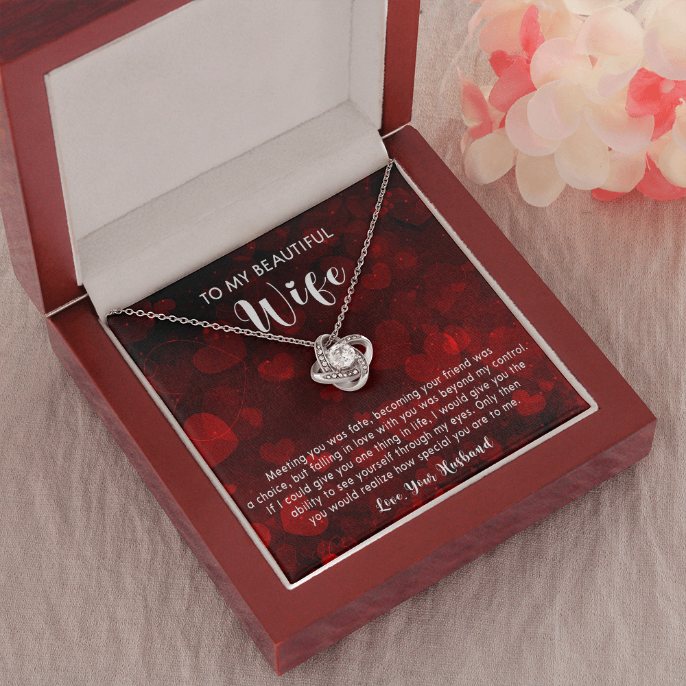 253A Necklace To My Beautiful Wife, Gift for Her From Husband, Couple In Love Gift