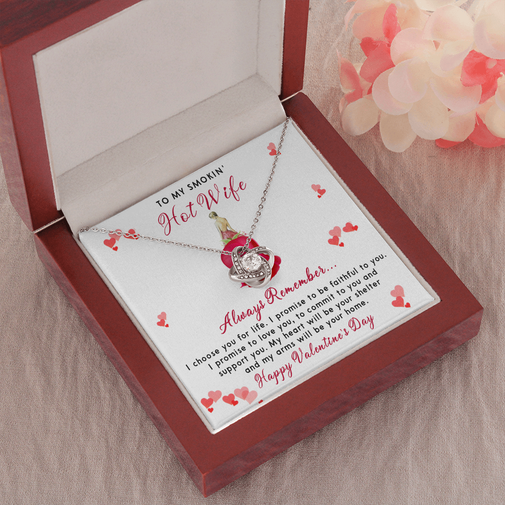 198A - To my Smokin' Hot Wife Necklace, I Love You Valentine's Day Gift from Husband