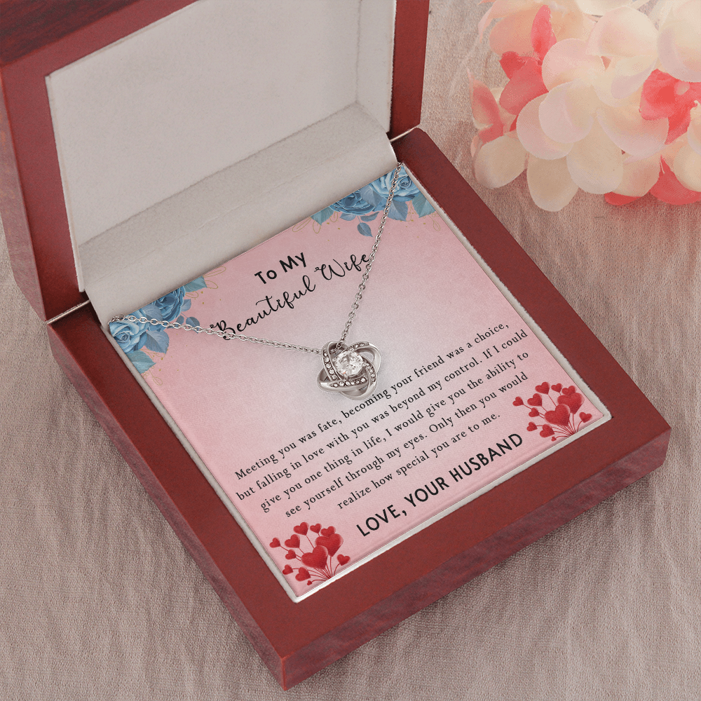 183A Women Necklace To my Beautiful Wife, Valentine Perfect Gift from Husband
