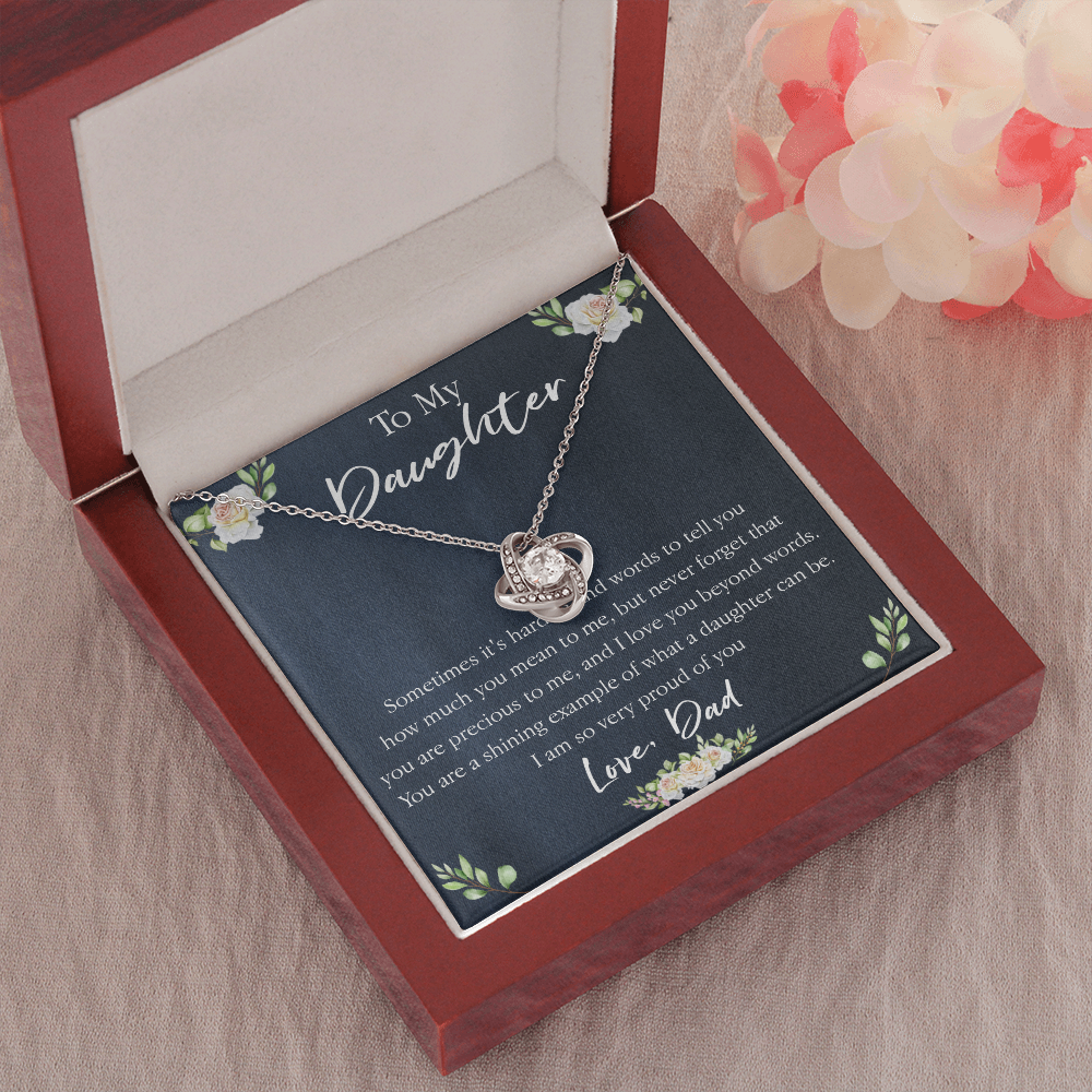 18A Necklace To My Daughter, Floral Necklace Gift for Daughter/Her, Gift From Dad