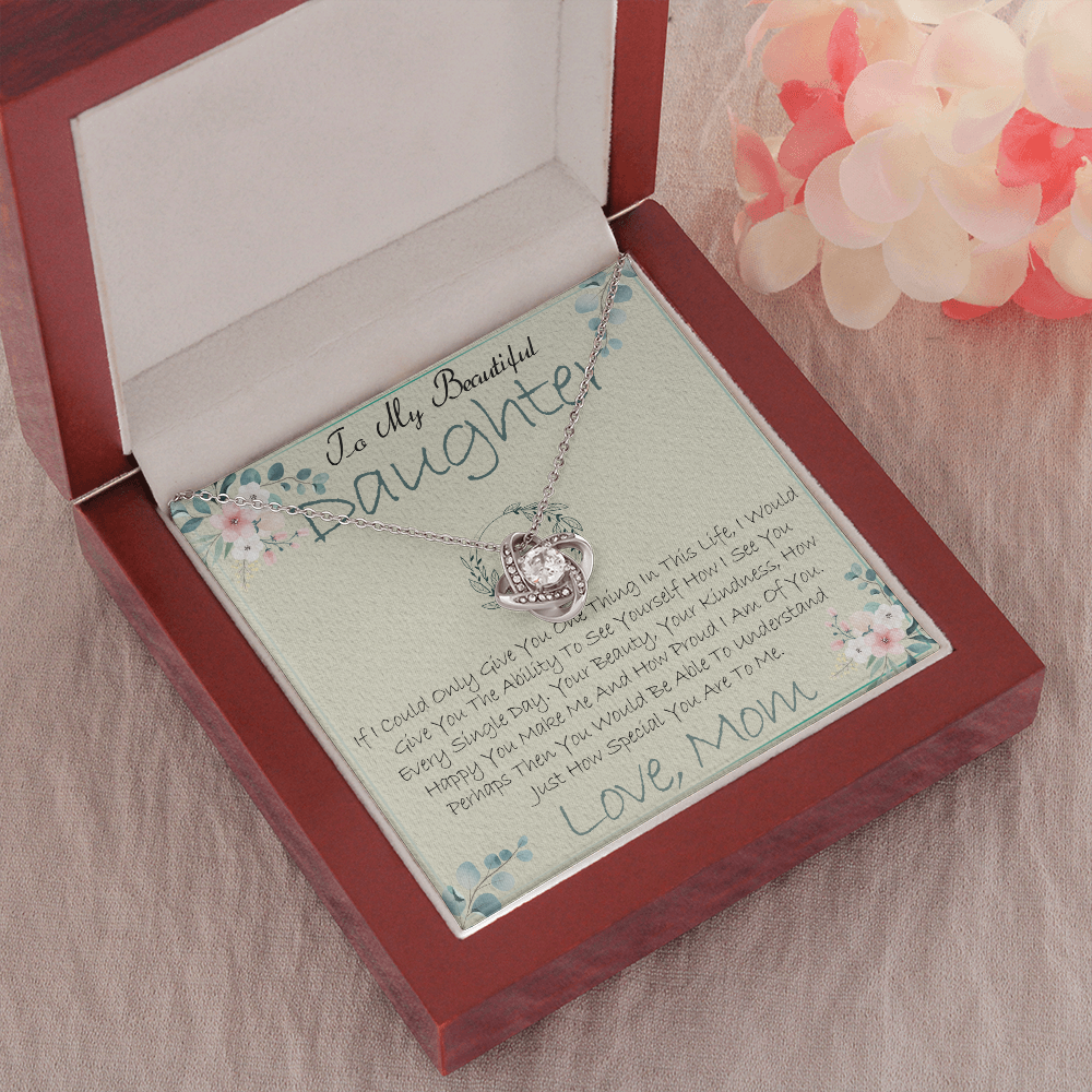 40A Daughter Necklace, To My Beautiful Daughter Necklace Gifts From Mom, Birthday