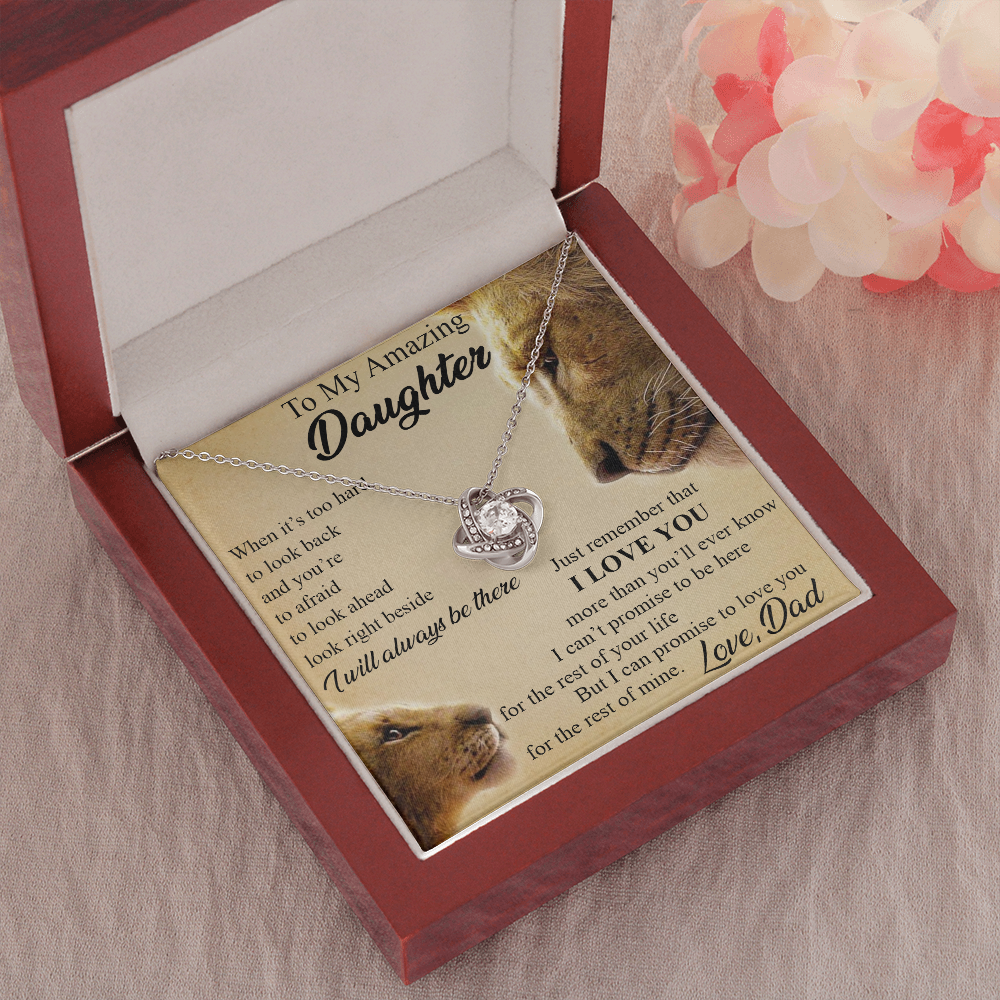 To My Amazing Daughter Love Knot Necklace, Birthday Gift Father to Daughter 492