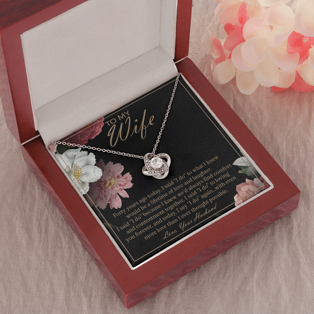 40th Anniversary Gifts For Wife Unique Card 40 Years Wedding Necklace Jewelry 334