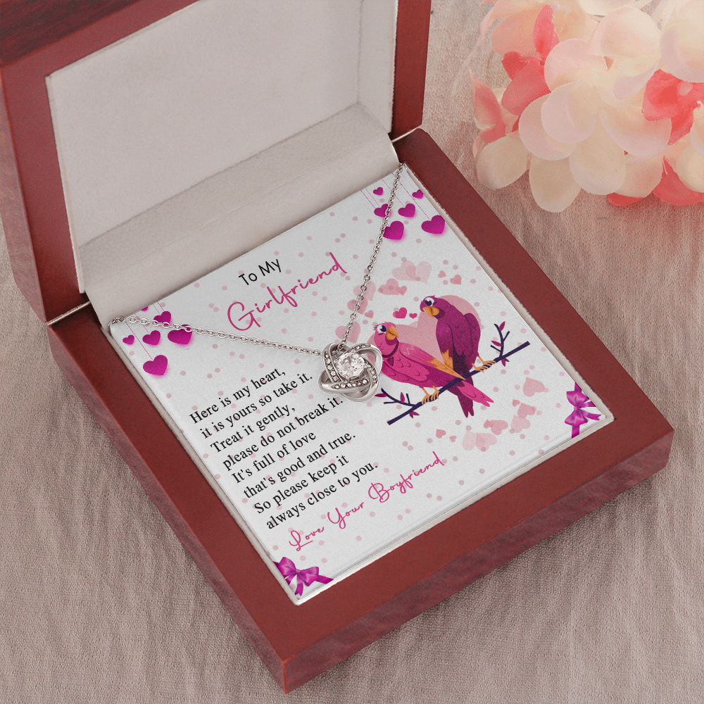 257A Loving Couple Birds Necklace To My Girlfriend, Gift for Her From Boyfriend