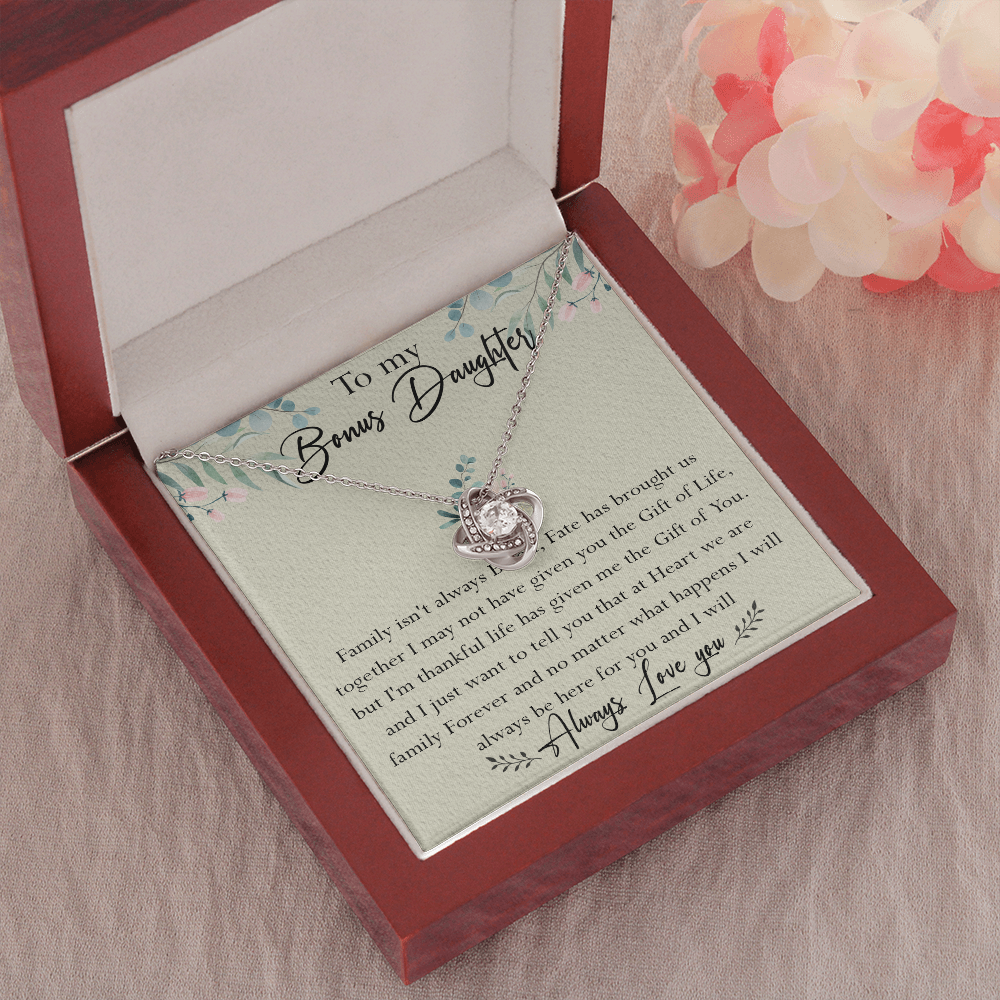 39A To My Bonus Daughter Necklace Family Isn't Always Blood Gift for Bonus Daughter