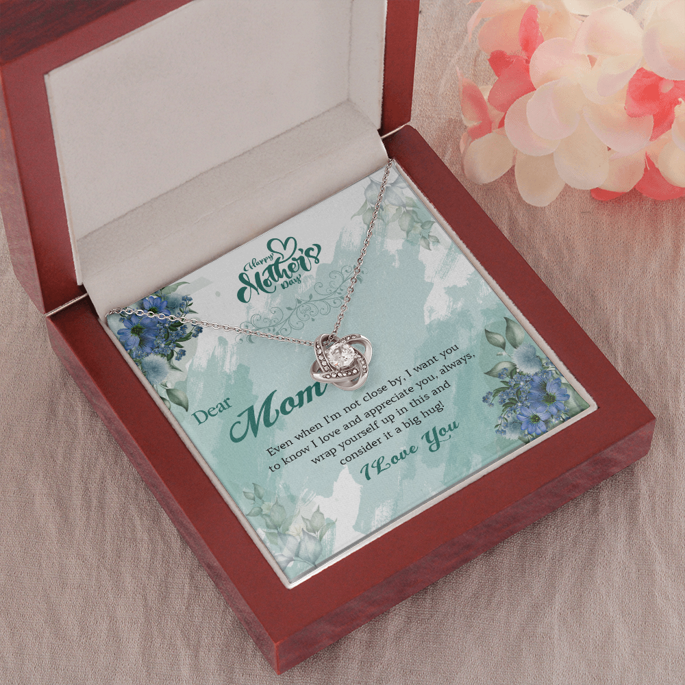 411A Dear Mom I Love You Necklace, Happy Mothers Day Gift Necklace, Necklace Gift Mom