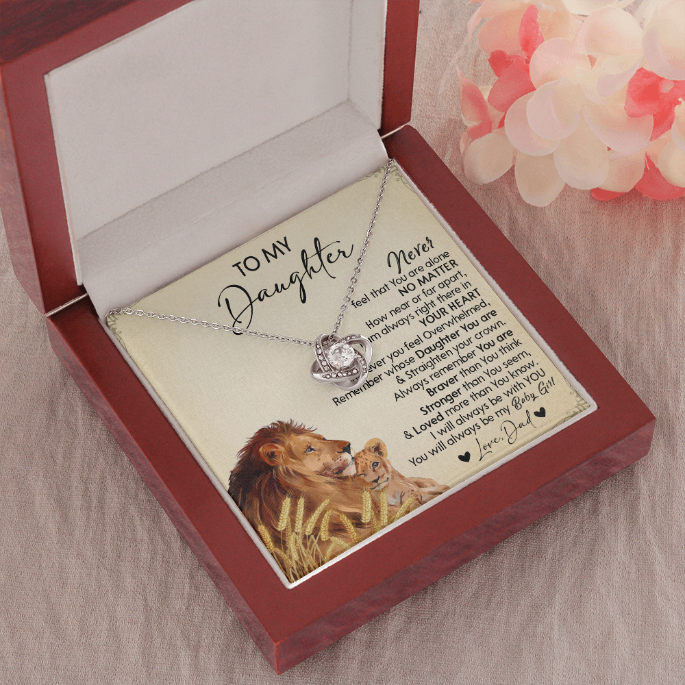 121A Necklace To My Daughter Gift From Lion Dad, You Are My Baby Girl, Birthday Gift