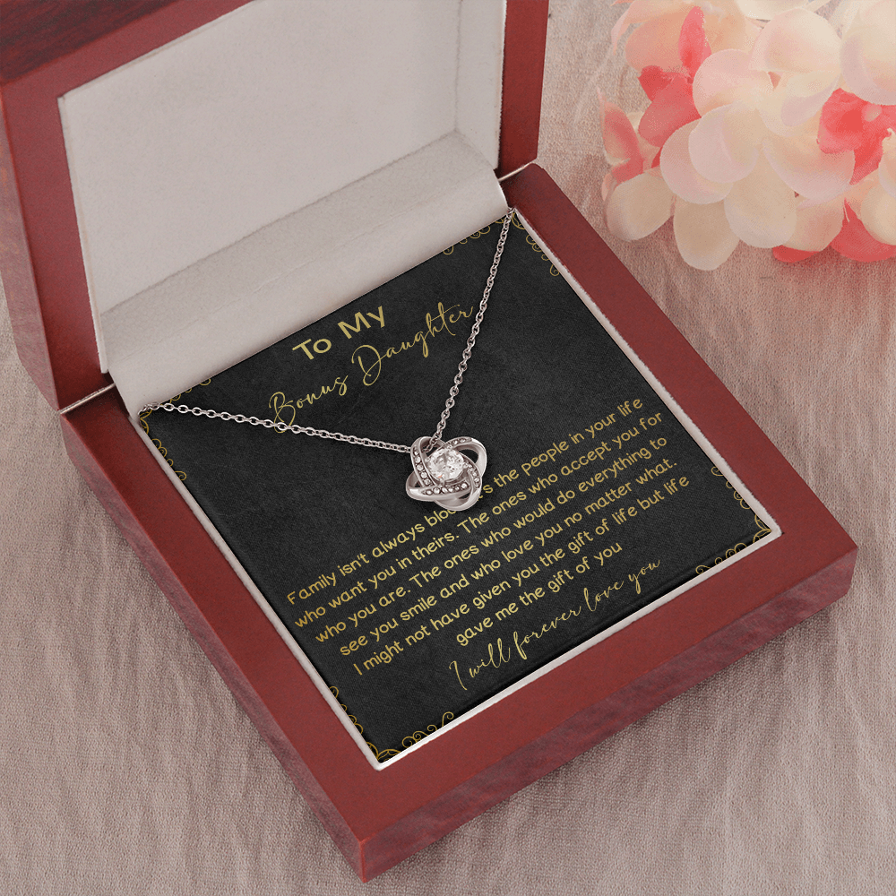 32A To My Bons Daughter Necklace, I Will Forever Love You, Gift Birthday, Holiday
