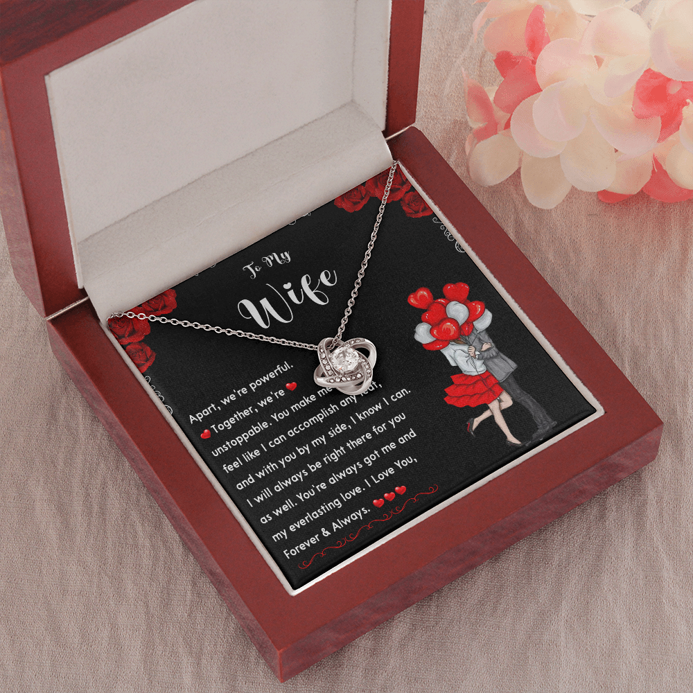 258A To My Wife Necklace, Couple In Love Necklace Gift for Her, I LOVE YOU Forever