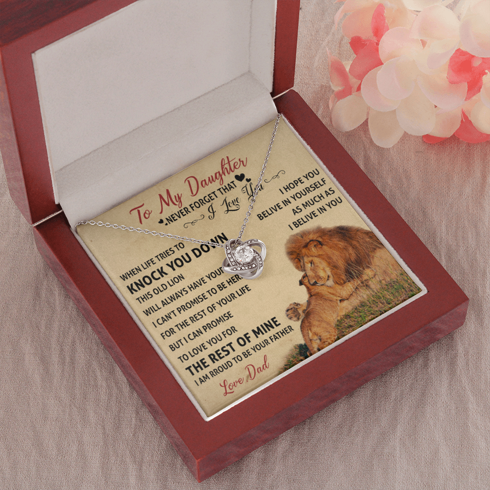 To my Daughter I Love You Necklace Lion Dad 513