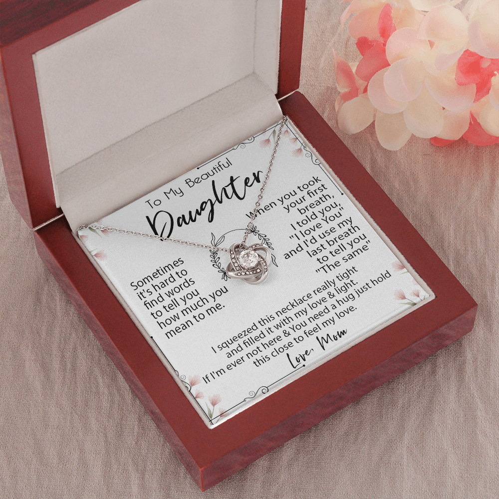19A Necklace To My Beautiful Daughter, Necklace Gift for Daughter/Her From Mom