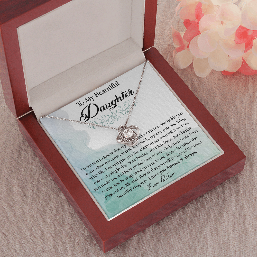 25A To My Beautiful Daughter Necklace, Gift Birthday From Mom For Daughter