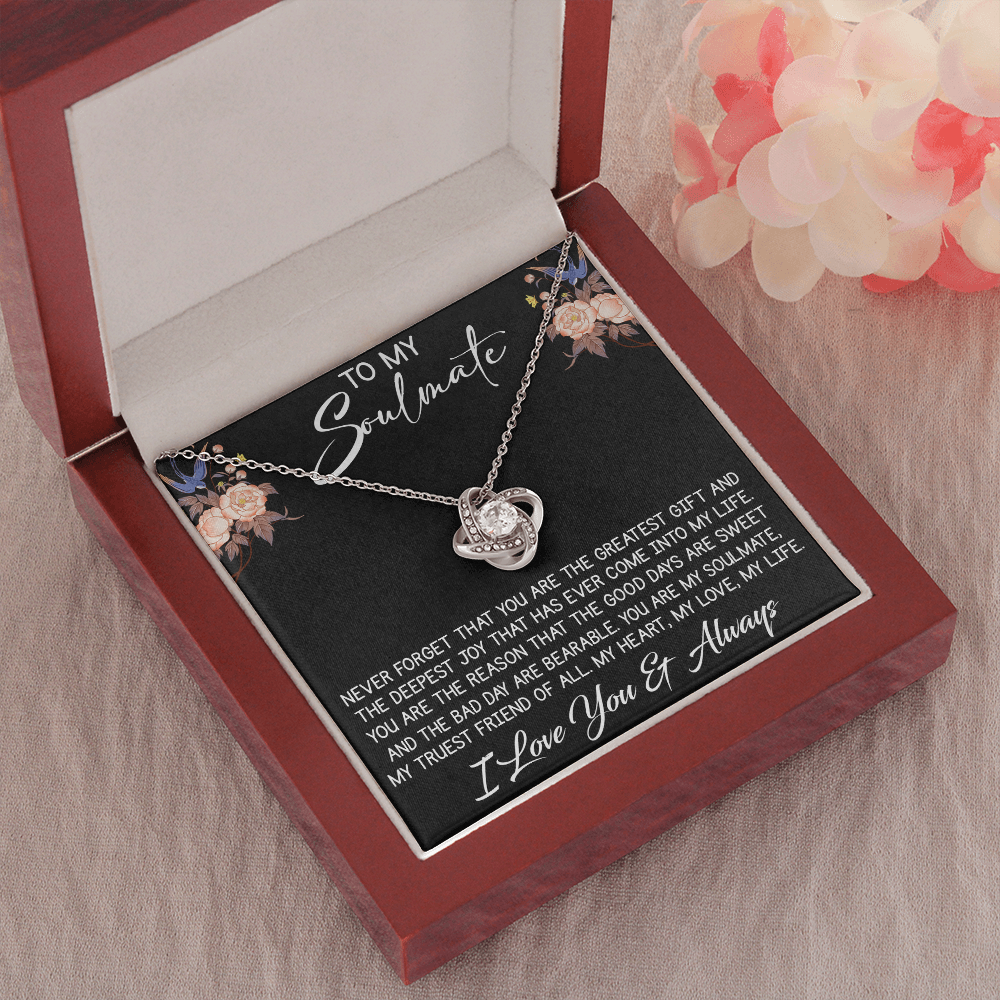 261 To My Soulmate Love Knot Necklace Engagement Jewelry for Future Wife