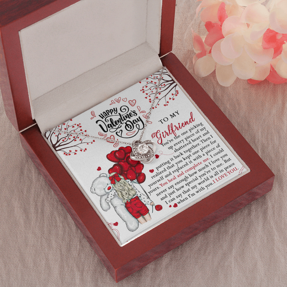 218A - Valentine Gift To my Girlfriend Knot Necklace from Boyfriend, Cute Love Gift