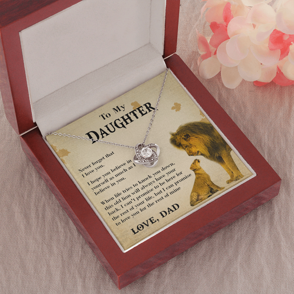127A Necklace To My Daughter Lion, Daughter Birthday Gift, Lion Dad Necklace Gift