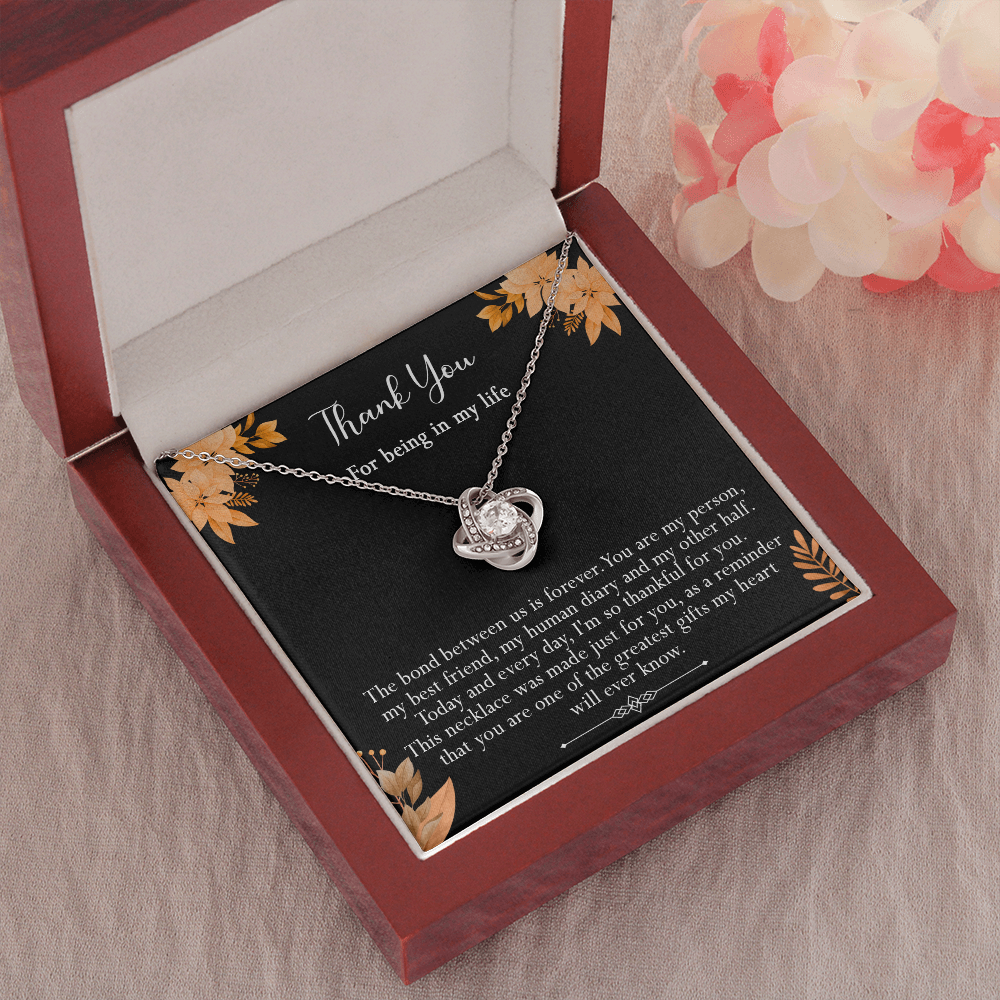 416A Thank you gift, Best friend gift Necklace, Thank you for being in my life